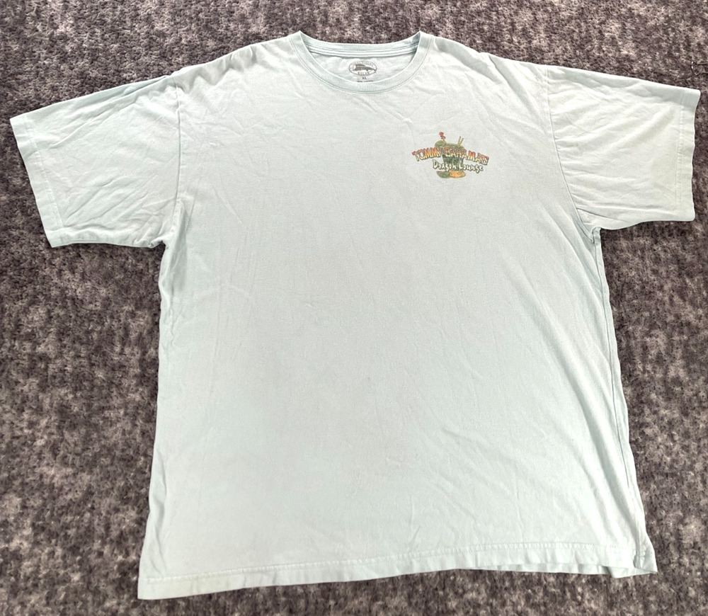 Tommy Bahama Dragon Lounge Polynesia Amnesia Mens XL T-Shirt Graphic Tee Blue